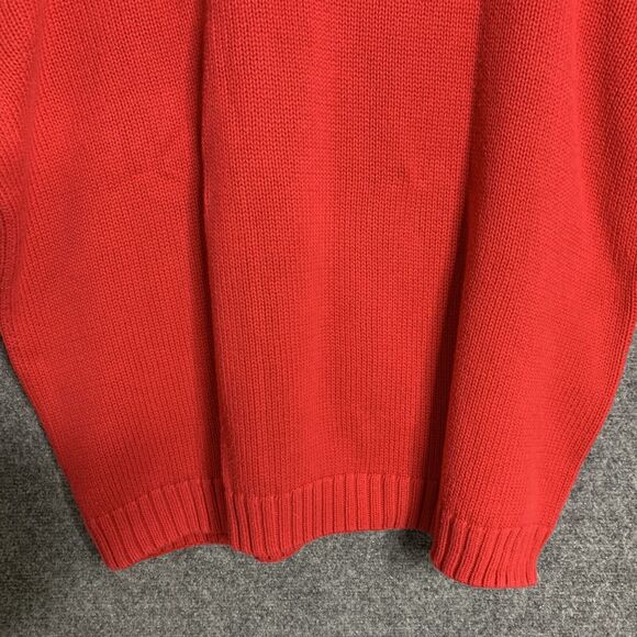 Chaps RL Crewneck Pullover Sweater Red Men Size XL 100% Cotton Crest Logo - Picture 10 of 12